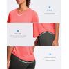 imageWomens Workout Tops VNeck Short Sleeve UPF 50 Sun Shirt Moisture Wicking Quick Dry Top for Gym Running AthleticHeather Brick Red