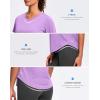 imageWomens Workout Tops VNeck Short Sleeve UPF 50 Sun Shirt Moisture Wicking Quick Dry Top for Gym Running AthleticLight Purple