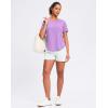 imageWomens Workout Tops VNeck Short Sleeve UPF 50 Sun Shirt Moisture Wicking Quick Dry Top for Gym Running AthleticLight Purple