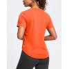 imageWomens Workout Tops VNeck Short Sleeve UPF 50 Sun Shirt Moisture Wicking Quick Dry Top for Gym Running AthleticOrange