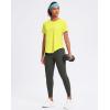 imageWomens Workout Tops VNeck Short Sleeve UPF 50 Sun Shirt Moisture Wicking Quick Dry Top for Gym Running AthleticYellow