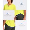 imageWomens Workout Tops VNeck Short Sleeve UPF 50 Sun Shirt Moisture Wicking Quick Dry Top for Gym Running AthleticYellow