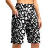 imageG GRADUAL Womens 11 Long Swim Board Shorts High Waisted Knee Length Beach Swimming Shorts for Women with Pockets LinerBlack Flower