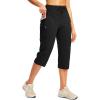 imageG GRADUAL Womens Capri Pants with 3 Zipper Pockets Lightweight Quick Dry Hiking Travel Capris Pants for Women Casual SummerBlack