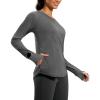 imageG Gradual Long Sleeve Workout Tops for Women Quick Dry Lightweight Running Athletic Shirts with Zip Pocket Moisture WickingGrey