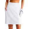 imageG Gradual Womens 20 Knee Length Golf Skirt Skort 4 Side Pockets Stretch High Waisted Tummy Control Skirt with Short White