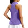 imageG Gradual Womens Golf Shirt Racerback Tank Zip Up Athletic Sleeveless Top Tennis Pickleball Cooling Polo Shirts LightweightHeather Dark Purple