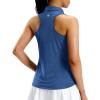 imageG Gradual Womens Golf Shirt Racerback Tank Zip Up Athletic Sleeveless Top Tennis Pickleball Cooling Polo Shirts LightweightHeather Deep Blue