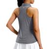 imageG Gradual Womens Golf Shirt Racerback Tank Zip Up Athletic Sleeveless Top Tennis Pickleball Cooling Polo Shirts LightweightHeather Grey