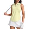 imageG Gradual Womens Golf Shirt Sleeveless Zip Up Polo Shirts for Women Collared Lightweight Tennis Athletic Tank TopLight Yellow