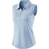 imageG Gradual Womens Golf Shirts Lightweight 14 Zip Collared Tank Top Sleeveless Polo Shirts for Tennis Pickleball CasualHeather Grey Blue
