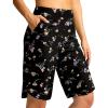 imageG Gradual Womens High Waisted Swim Board Shorts 11 Knee Length Beach Swimming Long Shorts for Women with Pockets LinerBlack Floral