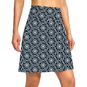 imageG Gradual 19 Skorts for Woman Knee Length Golf Skirt Long Athletic Tennis Skorts for Women Dressy Casual with Shorts PocketsBlack Geometry