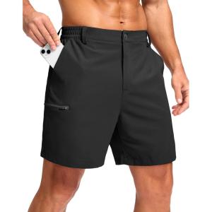 imageG Gradual Mens Casual Shorts 7 9 5 Lightweight 4 Pockets Stretch QuickDry Summer Shorts for Golf Work Hiking TripsBlack