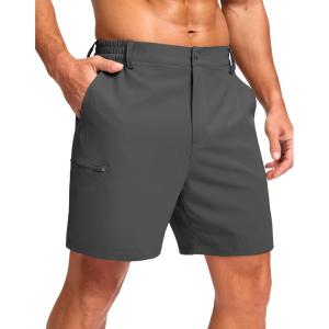 imageG Gradual Mens Casual Shorts 7 9 5 Lightweight 4 Pockets Stretch QuickDry Summer Shorts for Golf Work Hiking TripsCharcoal