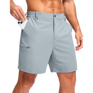 imageG Gradual Mens Casual Shorts 7 9 5 Lightweight 4 Pockets Stretch QuickDry Summer Shorts for Golf Work Hiking TripsLight Grey