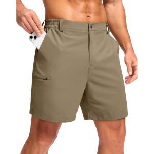 imageG Gradual Mens Casual Shorts 7 9 5 Lightweight 4 Pockets Stretch QuickDry Summer Shorts for Golf Work Hiking TripsMedium Khaki