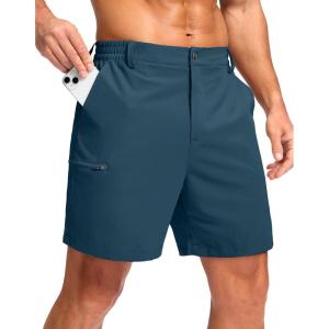 imageG Gradual Mens Casual Shorts 7 9 5 Lightweight 4 Pockets Stretch QuickDry Summer Shorts for Golf Work Hiking TripsTibetan Blue