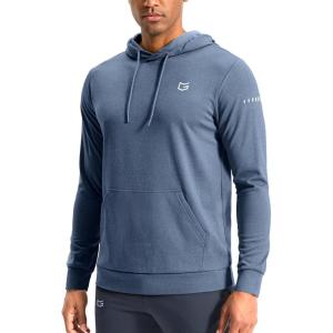 imageG Gradual Mens Fleece Hoodie Long Sleeve Athletic Workout Shirts Winter Warm Soft Hooded Sweatshirts for Men with PocketsDusty Blue Heather