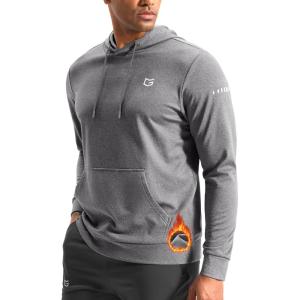 imageG Gradual Mens Fleece Hoodie Long Sleeve Athletic Workout Shirts Winter Warm Soft Hooded Sweatshirts for Men with PocketsLight Grey Heather