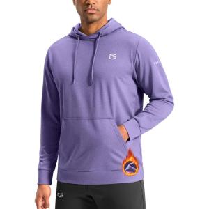 imageG Gradual Mens Fleece Hoodie Long Sleeve Athletic Workout Shirts Winter Warm Soft Hooded Sweatshirts for Men with PocketsPurple Heather