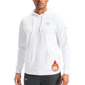 imageG Gradual Mens Fleece Hoodie Long Sleeve Athletic Workout Shirts Winter Warm Soft Hooded Sweatshirts for Men with PocketsWhite