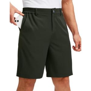imageG Gradual Mens Golf Shorts with 5 Pockets 9 Light Weight Stretch Quick Dry Casual Dress Work Shorts for MenOlive