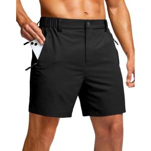 imageG Gradual Mens Shorts 7 5 9 Lightewight Casual Shorts for Men Hiking Golf Shorts with 3 Zipper PocketsBlack