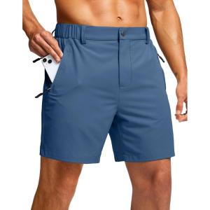 imageG Gradual Mens Shorts 7 5 9 Lightewight Casual Shorts for Men Hiking Golf Shorts with 3 Zipper PocketsBlue