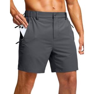 imageG Gradual Mens Shorts 7 5 9 Lightewight Casual Shorts for Men Hiking Golf Shorts with 3 Zipper PocketsCharcoal