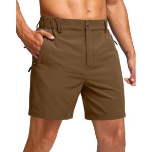imageG Gradual Mens Shorts 7 5 9 Lightewight Casual Shorts for Men Hiking Golf Shorts with 3 Zipper PocketsDark Brown