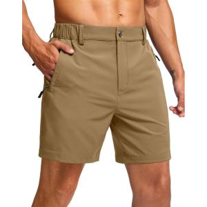 imageG Gradual Mens Shorts 7 5 9 Lightewight Casual Shorts for Men Hiking Golf Shorts with 3 Zipper PocketsDark Khaki