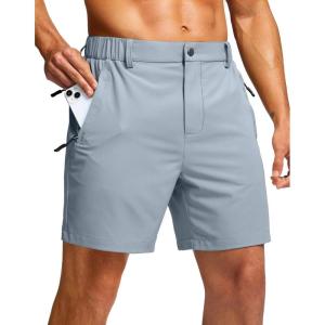 imageG Gradual Mens Shorts 7 5 9 Lightewight Casual Shorts for Men Hiking Golf Shorts with 3 Zipper PocketsLight Grey