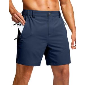 imageG Gradual Mens Shorts 7 5 9 Lightewight Casual Shorts for Men Hiking Golf Shorts with 3 Zipper PocketsNavy