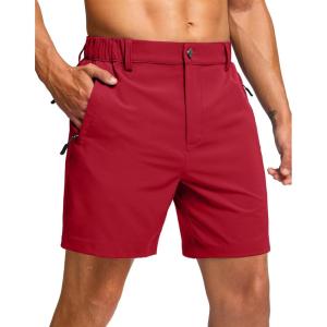 imageG Gradual Mens Shorts 7 5 9 Lightewight Casual Shorts for Men Hiking Golf Shorts with 3 Zipper PocketsRed