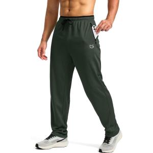 imageG Gradual Mens Sweatpants Mesh Lightweight with Zip Pockets Breathable Quick Dry Athletic Pants for Workout RunningArmy Green
