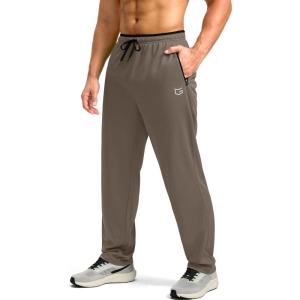 imageG Gradual Mens Sweatpants Mesh Lightweight with Zip Pockets Breathable Quick Dry Athletic Pants for Workout RunningLight Brown