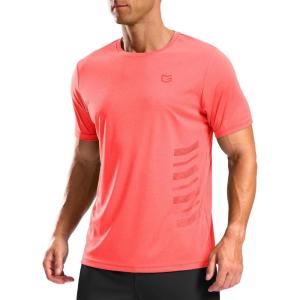 imageG Gradual Mens Workout Shirts Quick Dry Athletic Running TShirts Lightweight Moisture Wicking Short Sleeve Sports Gym TopsBrick Red Heather