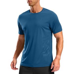 imageG Gradual Mens Workout Shirts Quick Dry Athletic Running TShirts Lightweight Moisture Wicking Short Sleeve Sports Gym TopsDark Grey Blue