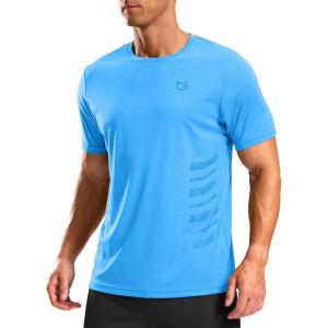 imageG Gradual Mens Workout Shirts Quick Dry Athletic Running TShirts Lightweight Moisture Wicking Short Sleeve Sports Gym TopsSky Blue Heather