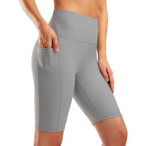 imageG Gradual Womens 9 High Waisted Swim Board Shorts Tummy Control Swimsuit Bottoms for Women with Liner PocketsLight Grey