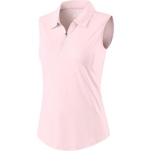 imageG Gradual Womens Golf Shirts Lightweight 14 Zip Collared Tank Top Sleeveless Polo Shirts for Tennis Pickleball CasualPeach