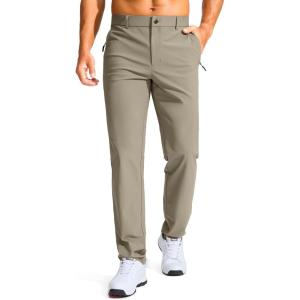 imageMens Golf Pants  303234 Slim Fit Stretch Lightweight Dress Pants for Men with Zipper Pockets Casual WorkCarbon Dust