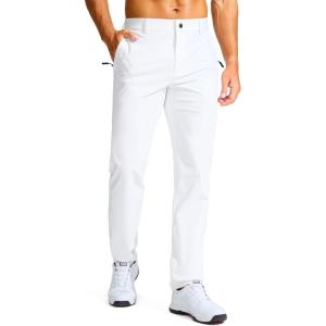 imageMens Golf Pants  303234 Slim Fit Stretch Lightweight Dress Pants for Men with Zipper Pockets Casual WorkWhite