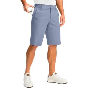 imageMens Golf Shorts with 5 Pockets 11 Inseam Stretch Quick Dry Casual Work Dress Shorts for MenIce Blue