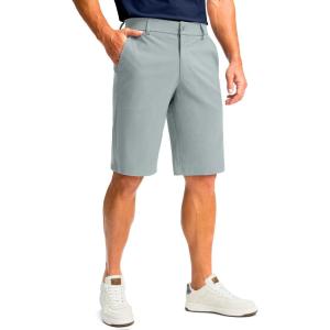 imageMens Golf Shorts with 5 Pockets 11 Inseam Stretch Quick Dry Casual Work Dress Shorts for MenLight Grey