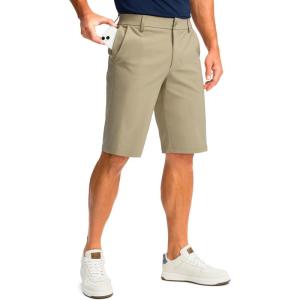 imageMens Golf Shorts with 5 Pockets 11 Inseam Stretch Quick Dry Casual Work Dress Shorts for MenMountain Olive