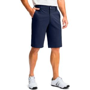 imageMens Golf Shorts with 5 Pockets 11 Inseam Stretch Quick Dry Casual Work Dress Shorts for MenNavy