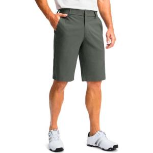 imageMens Golf Shorts with 5 Pockets 11 Inseam Stretch Quick Dry Casual Work Dress Shorts for MenSage Green