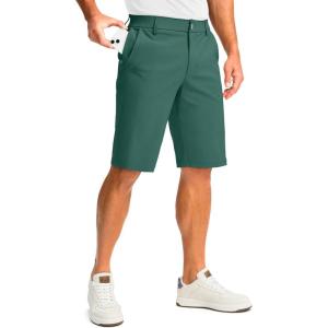 imageMens Golf Shorts with 5 Pockets 11 Inseam Stretch Quick Dry Casual Work Dress Shorts for MenSpruce Green